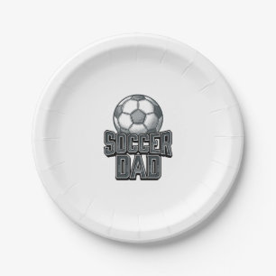 Vintage Soccer Dad Bold Engraving Shirt Design_1 Paper Plates