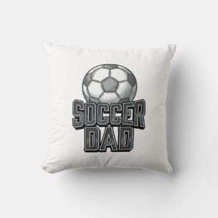 Vintage Soccer Dad Bold Engraving Shirt Design_1 Throw Pillow