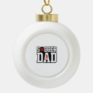 Vintage Soccer Dad Distressed Sports Typography Sh Ceramic Ball Christmas Ornament