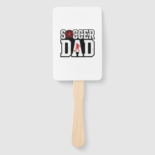 Vintage Soccer Dad Distressed Sports Typography Sh Hand Fan