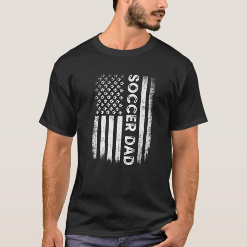 Vintage Soccer Dad USA Flag Retro Fathers Day Dadd T_Shirt