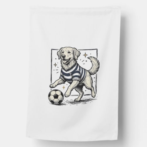 Vintage Soccer Dog Engraving Shirt Design_1 House Flag