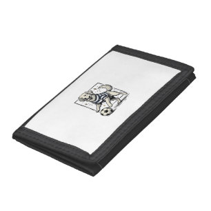 Vintage Soccer Dog Engraving Shirt Design_1 Trifold Wallet