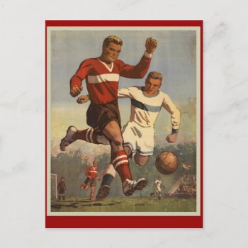 Vintage Soccer Football Poster Postcard by Clareville at Zazzle