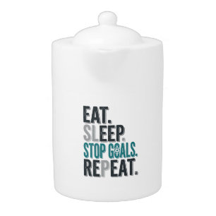 Vintage Soccer Goalie Eat Sleep Stop Goals Shirt_1 Teapot