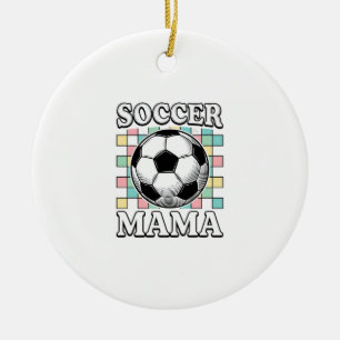 Vintage Soccer Mama Engraving Shirt Design_1 Ceramic Ornament