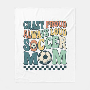 Vintage Soccer Mom Proud Loud Shirt Design_1 Fleece Blanket