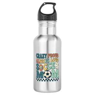 Vintage Soccer Mom Proud Loud Shirt Design_1 Stainless Steel Water Bottle