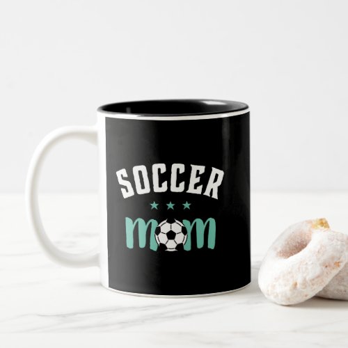 Vintage Soccer Mom Proud Mother Sports Player Two_Tone Coffee Mug