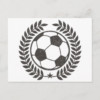 Vintage Soccer Olive Leaf and Star Postcard
