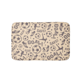 Vintage Soccer Pattern Bathroom Mat