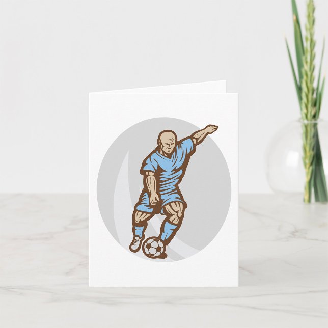Vintage Soccer Player Illustration Retro Football  Card (Creator Uploaded)