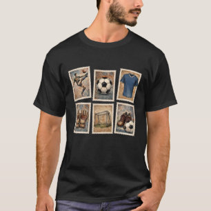 Vintage Soccer Stamps Football Collection T-Shirt