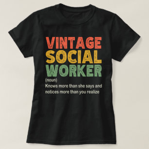 Vintage Social Worker Coworker Funny Social Worker T-Shirt