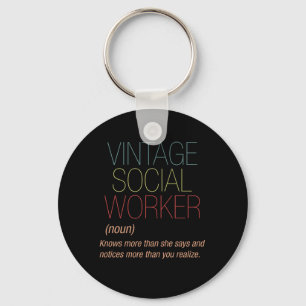 Vintage Social Worker Social Care Gift Keychain