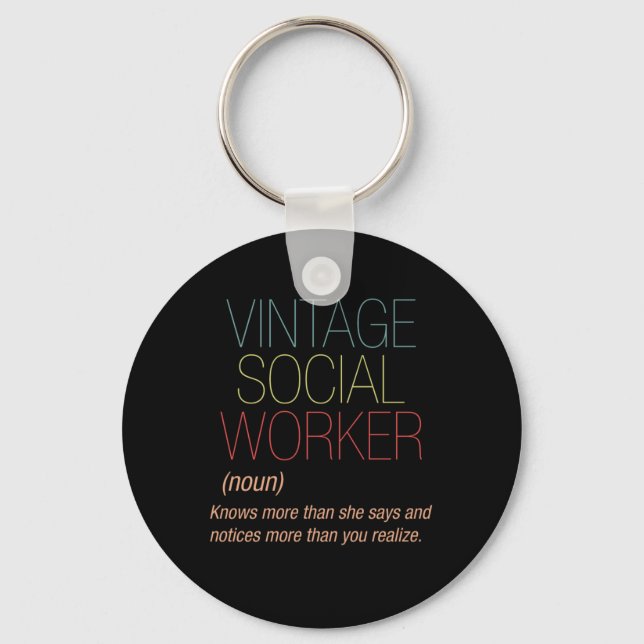 Vintage Social Worker Social Care Gift Keychain (Front)