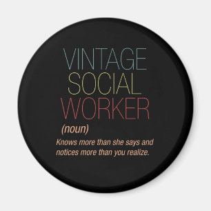 Vintage Social Worker Social Care Gift Magnet
