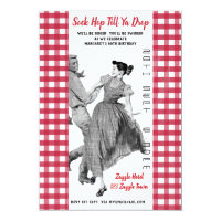 Vintage SOCK HOP Retro BIRTHDAY Invitation 50th