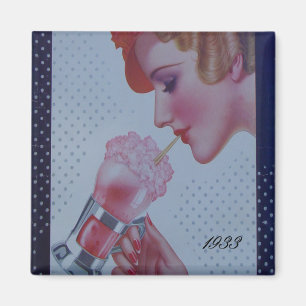 Vintage Soda Fountain 1933 Magnet