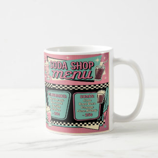 Vintage Soda Shop Menu Coffee Mug — Retro Diner 