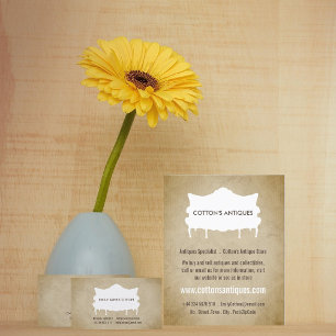 Vintage Sofa & Paper, Antique Dealer Business Card