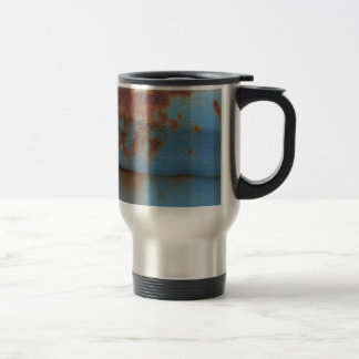 Vintage soft blue rusted travel mug
