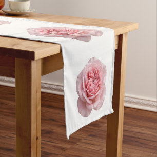 Vintage Soft Pink Floral Watercolor Table Runner
