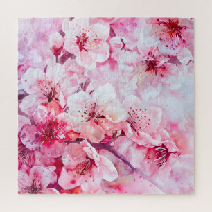 Vintage Soft Pink Petal Blossom Jigsaw Puzzle