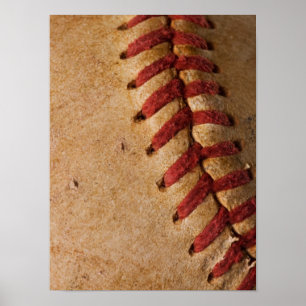 Vintage Softball Close-Up Customized Template Poster