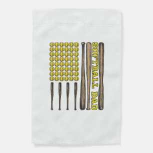 Vintage Softball Dad Bat And Ball Vector Shirt Des Garden Flag