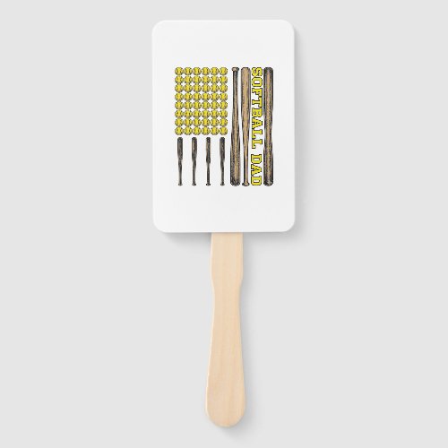Vintage Softball Dad Bat And Ball Vector Shirt Des Hand Fan