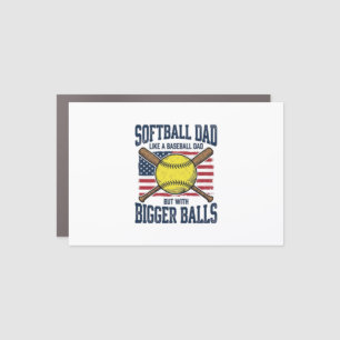 Vintage Softball Dad Bigger Balls Shirt Design_1 Car Magnet