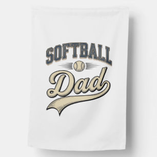 Vintage Softball Dad Sports Father Shirt Design (2 House Flag