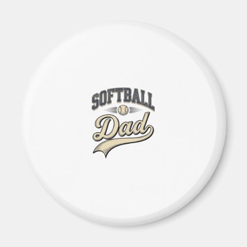 Vintage Softball Dad Sports Father Shirt Design (2 Magnet