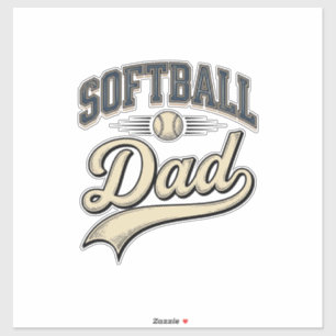 Vintage Softball Dad Sports Father Shirt Design (2 Sticker