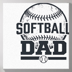 Vintage Softball Dad Vector T-Shirt Design_1 Canvas Photo Tile