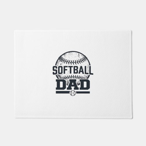 Vintage Softball Dad Vector T-Shirt Design_1 Doormat