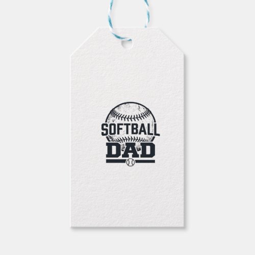 Vintage Softball Dad Vector T-Shirt Design_1 Gift Tags