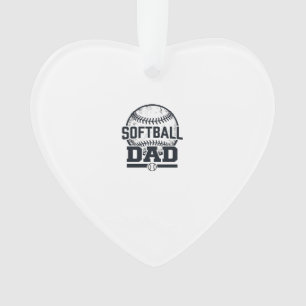 Vintage Softball Dad Vector T-Shirt Design_1 Ornament
