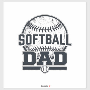 Vintage Softball Dad Vector T-Shirt Design_1 Sticker