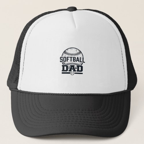 Vintage Softball Dad Vector T-Shirt Design_1 Trucker Hat