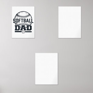 Vintage Softball Dad Vector T-Shirt Design_1 Wall Art Sets