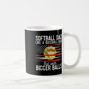 Vintage Softbyll Dad Like A Bysebyll Dad Us Flag F Coffee Mug