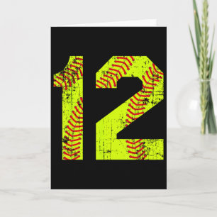 Vintage Softll 12 Jersey Number  Card