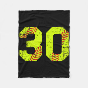 Vintage Softll 30 Jersey Number  Fleece Blanket