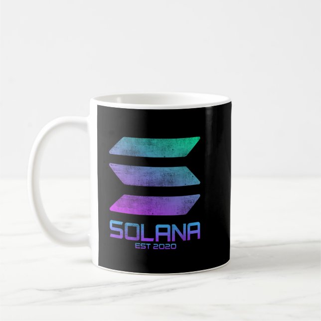 vintage solana SOL Crypto Coin HODL Coffee Mug (Left)