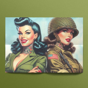 Vintage Soldier Pin-ups Tissue Paper