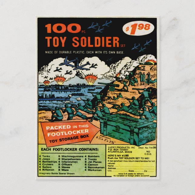 Vintage Soldiers Mail Order Advertisement Postcard (Front)