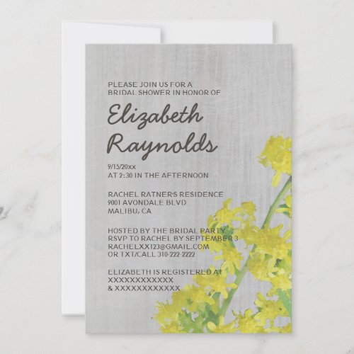 Vintage Solidago Bridal Shower Invitations