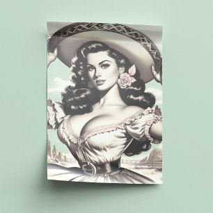 Vintage Sombrero Pin-up Tissue Paper